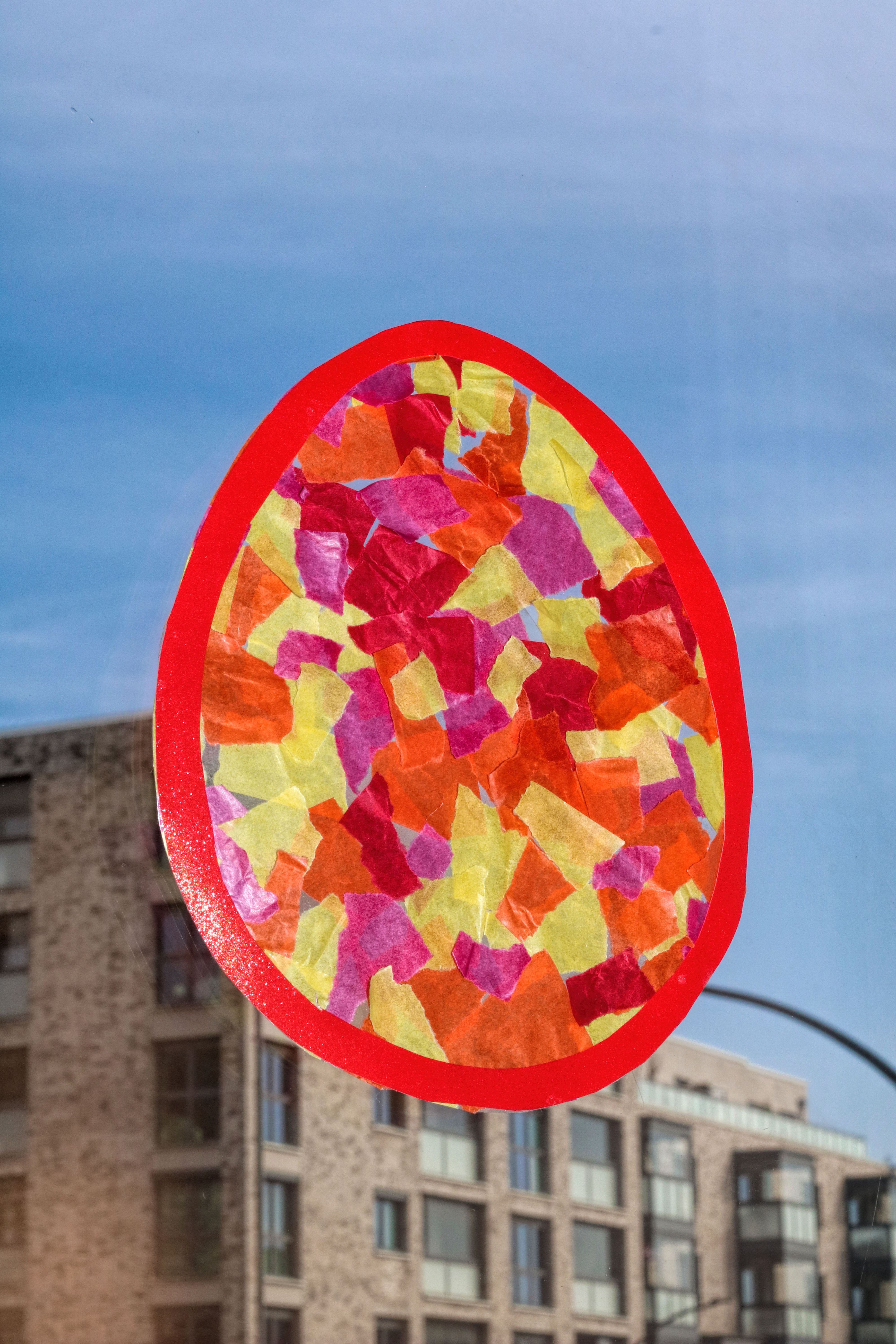 Fensterbild Transparentpapier Vorlage Kleinkind U3 Ostern einfach 1 Jahr 2 Jahre 3 Jahre