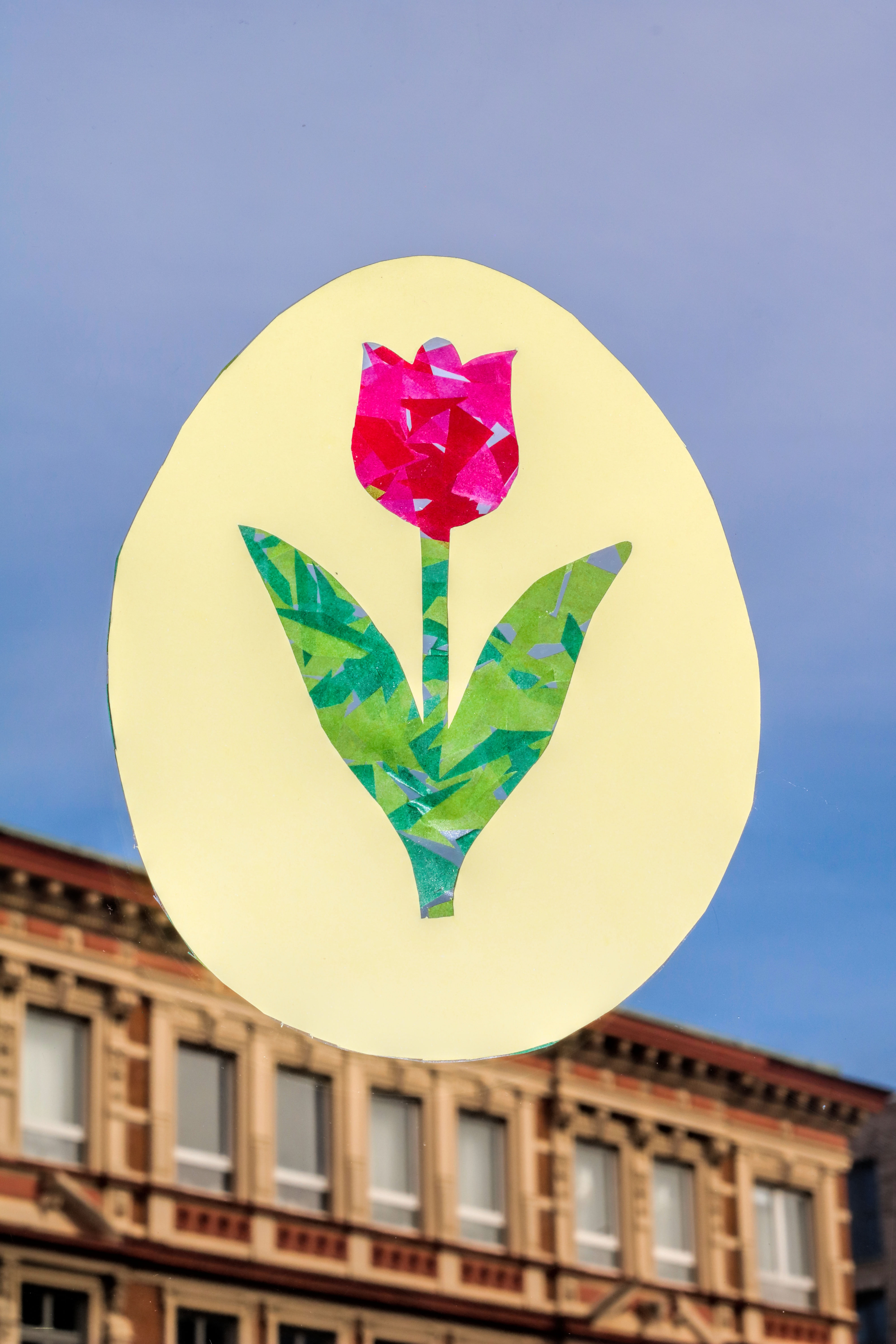 Fensterbild  Transparentpapier Kleinkind U3 Ostern einfach 1 Jahr 2 Jahre 3 Jahre