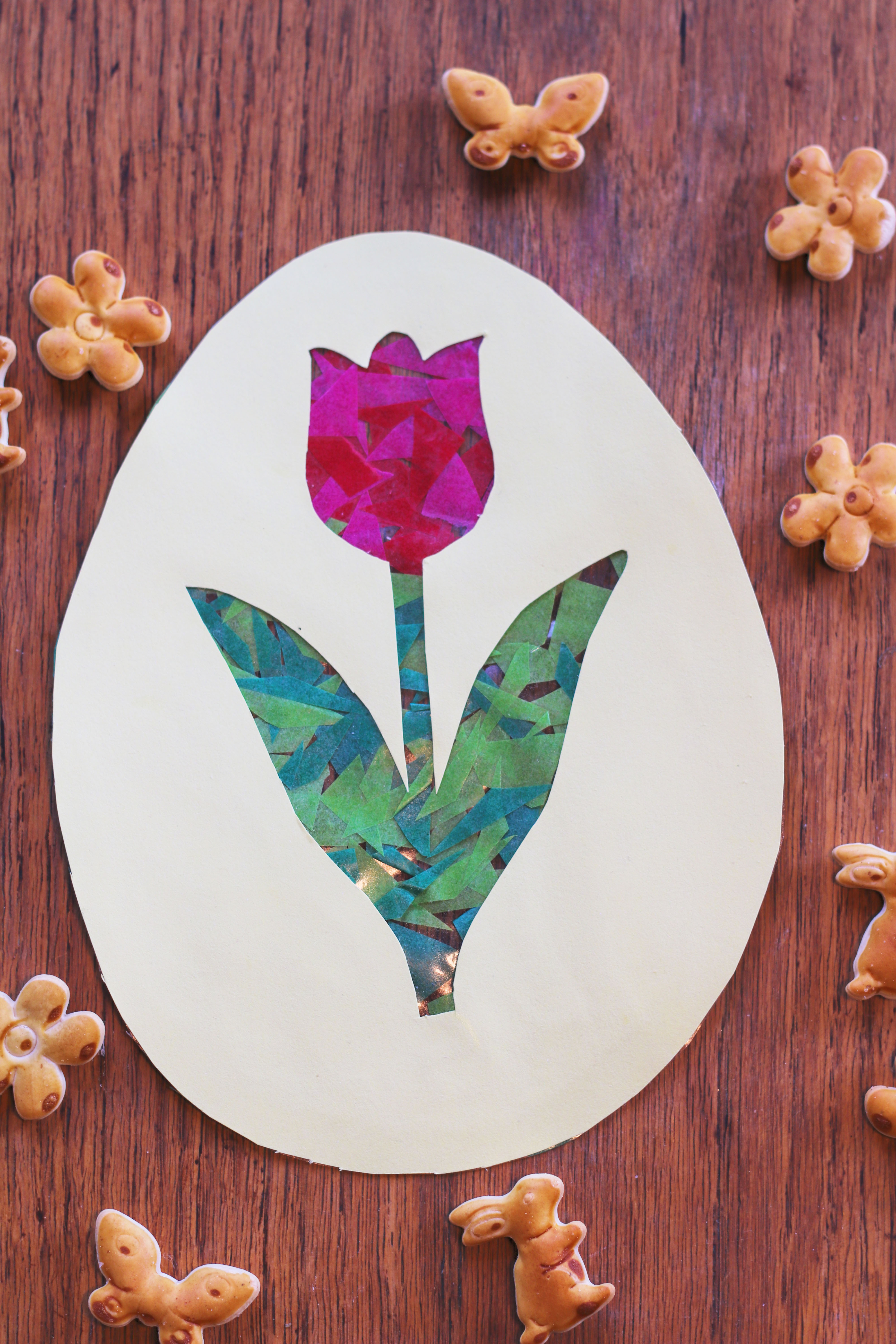 Fensterbild  Transparentpapier Kleinkind U3 Ostern einfach 1 Jahr 2 Jahre 3 Jahre