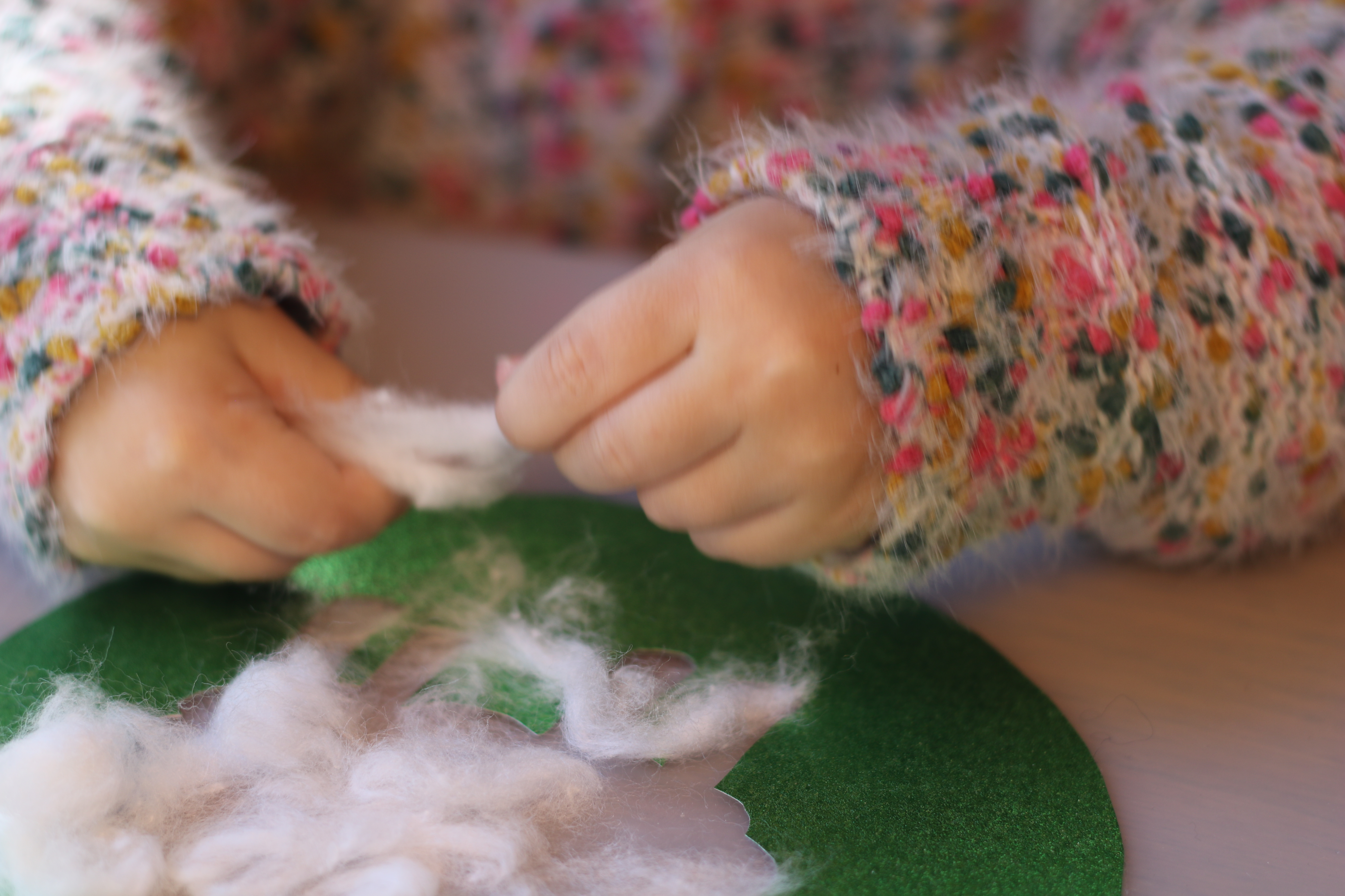 zupfen watte legen kleinkinder sensorik basteln