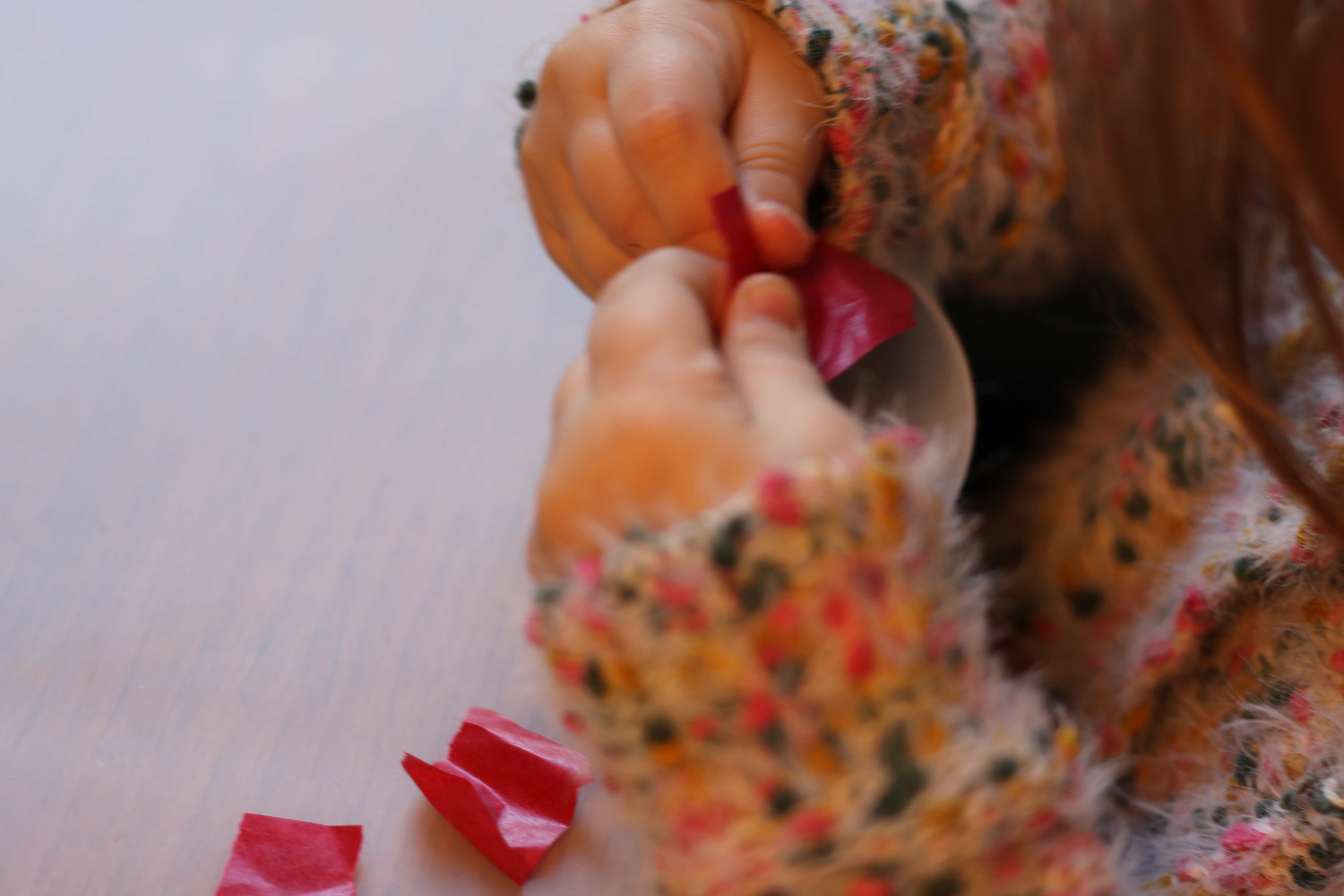 transparentpapier reißen sensorik basteln